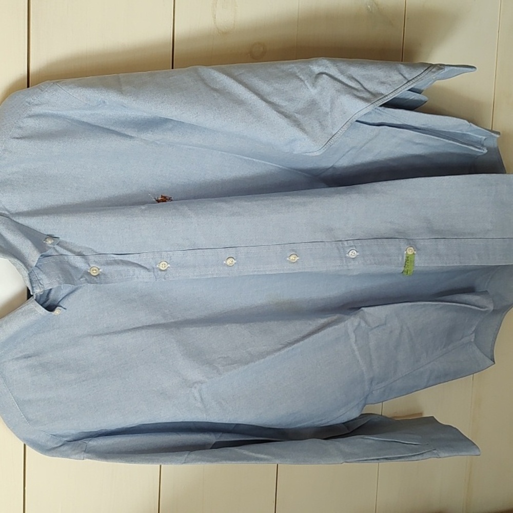 Ralph Lauren Yarmouth Blue Shirt Size 16 1/2 32. Freshly Dry Cleaned. EUC
